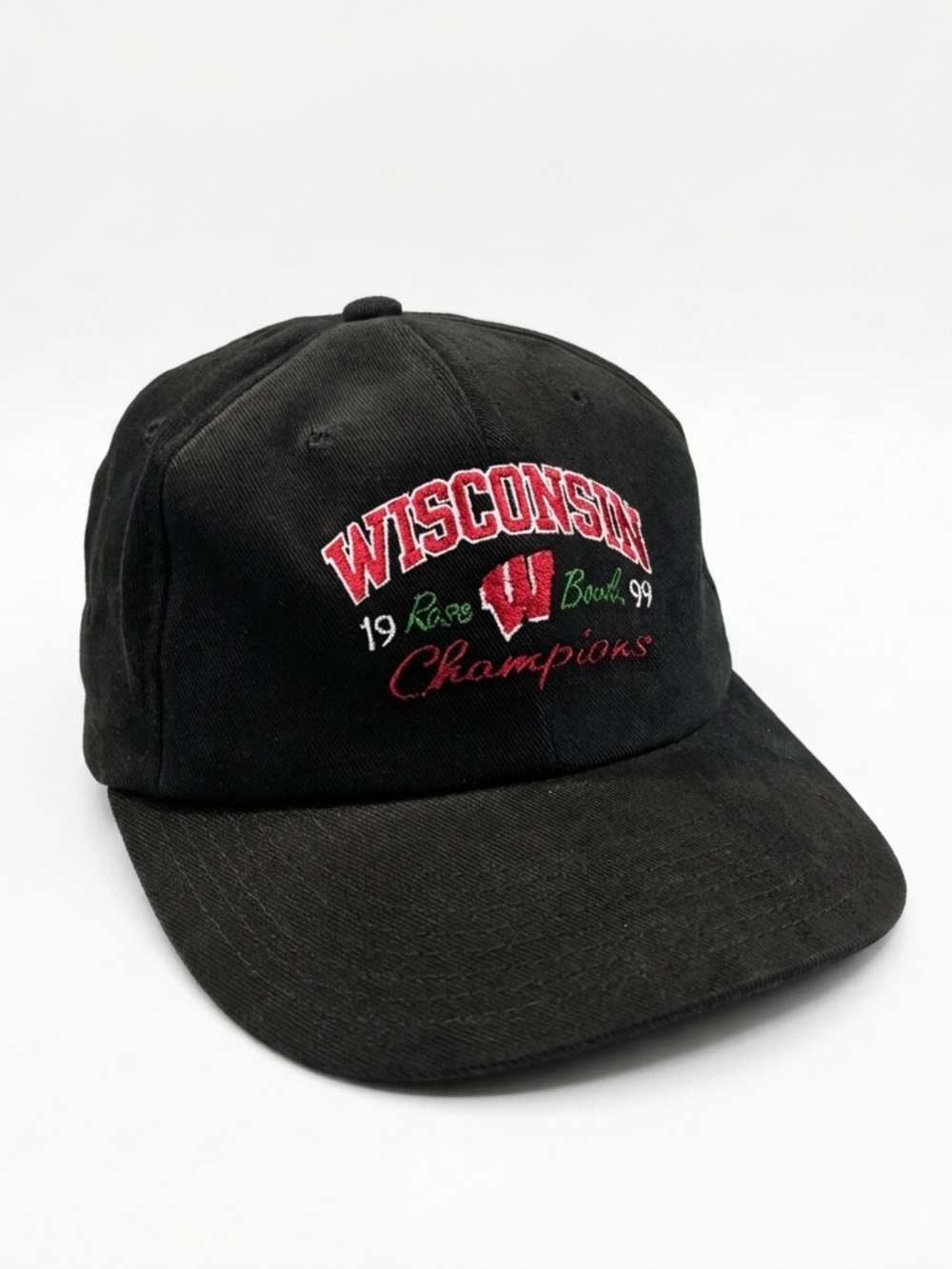 Vintage 1999 Rose Bowl Wisconsin Badgers Snapback Hat Black NCAA Football Sports